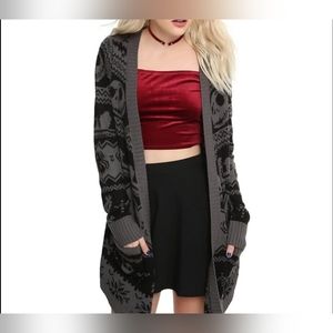 Disney Women's Nightmare Before Christmas Knit Cardigan Open Front Size M